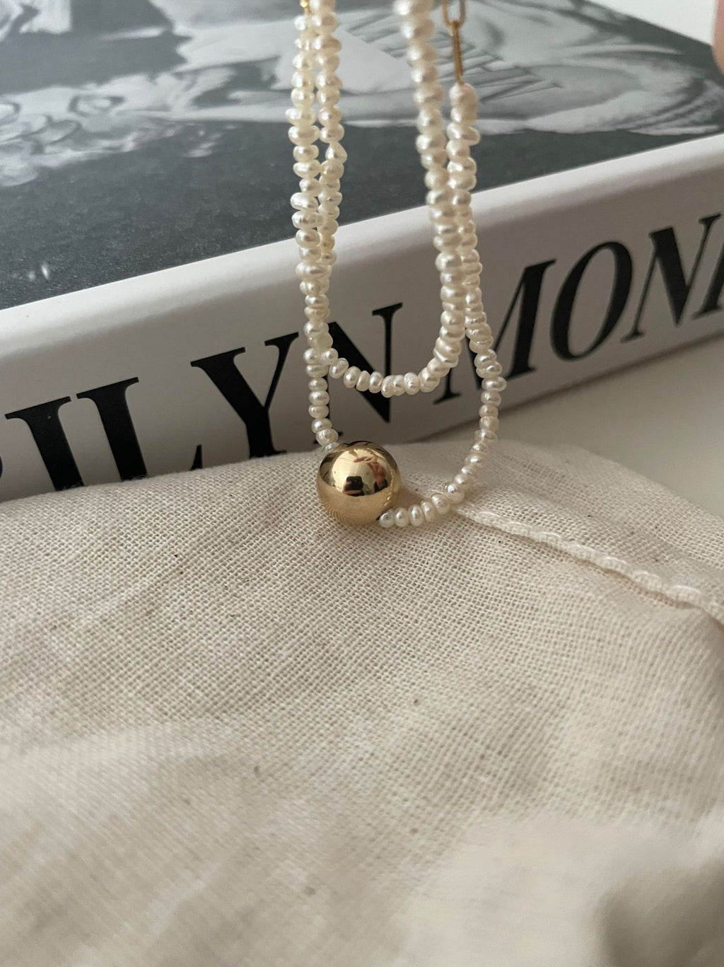 Freshwater Pearl Bracelet with 14K Gold-Filled Detail