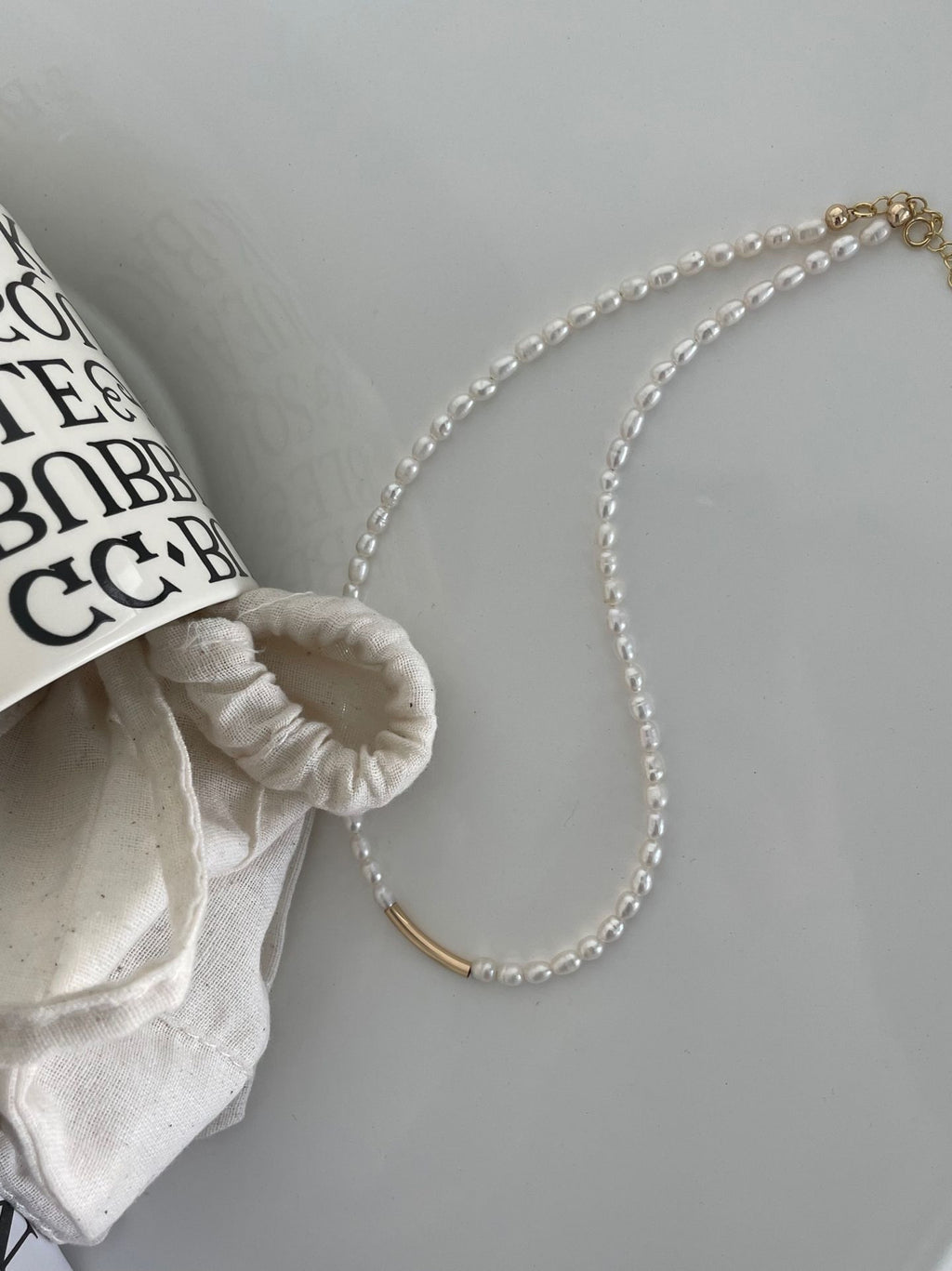 Freshwater Pearl Necklace with 14K Gold-Filled Detail