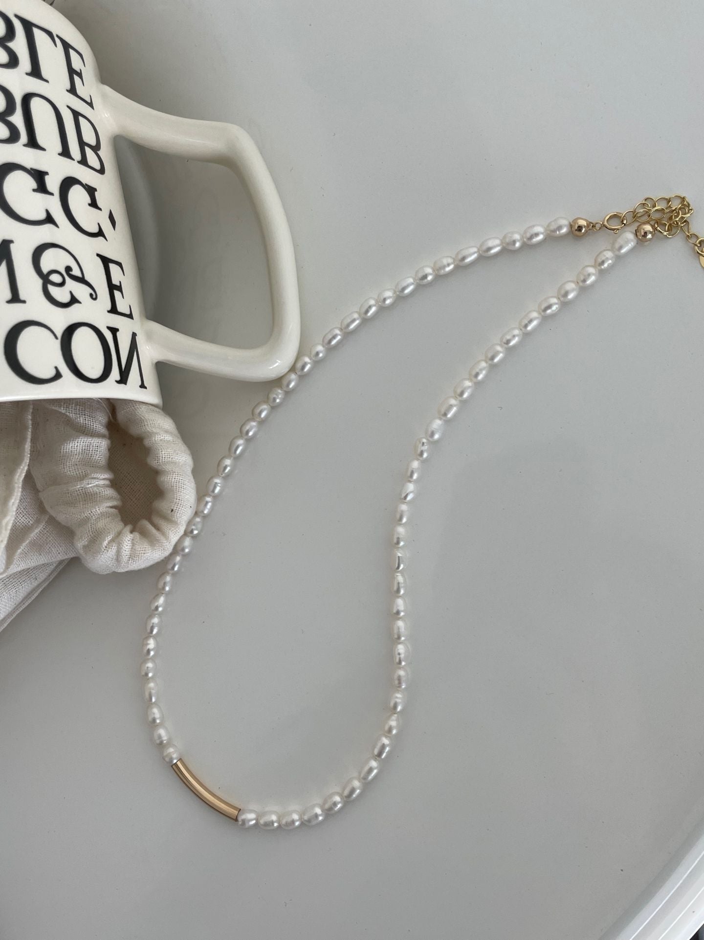 Freshwater Pearl Necklace with 14K Gold-Filled Detail
